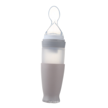Alimentador de alimentos para bebés con cuchara de silicona para alimentos con leche para bebés